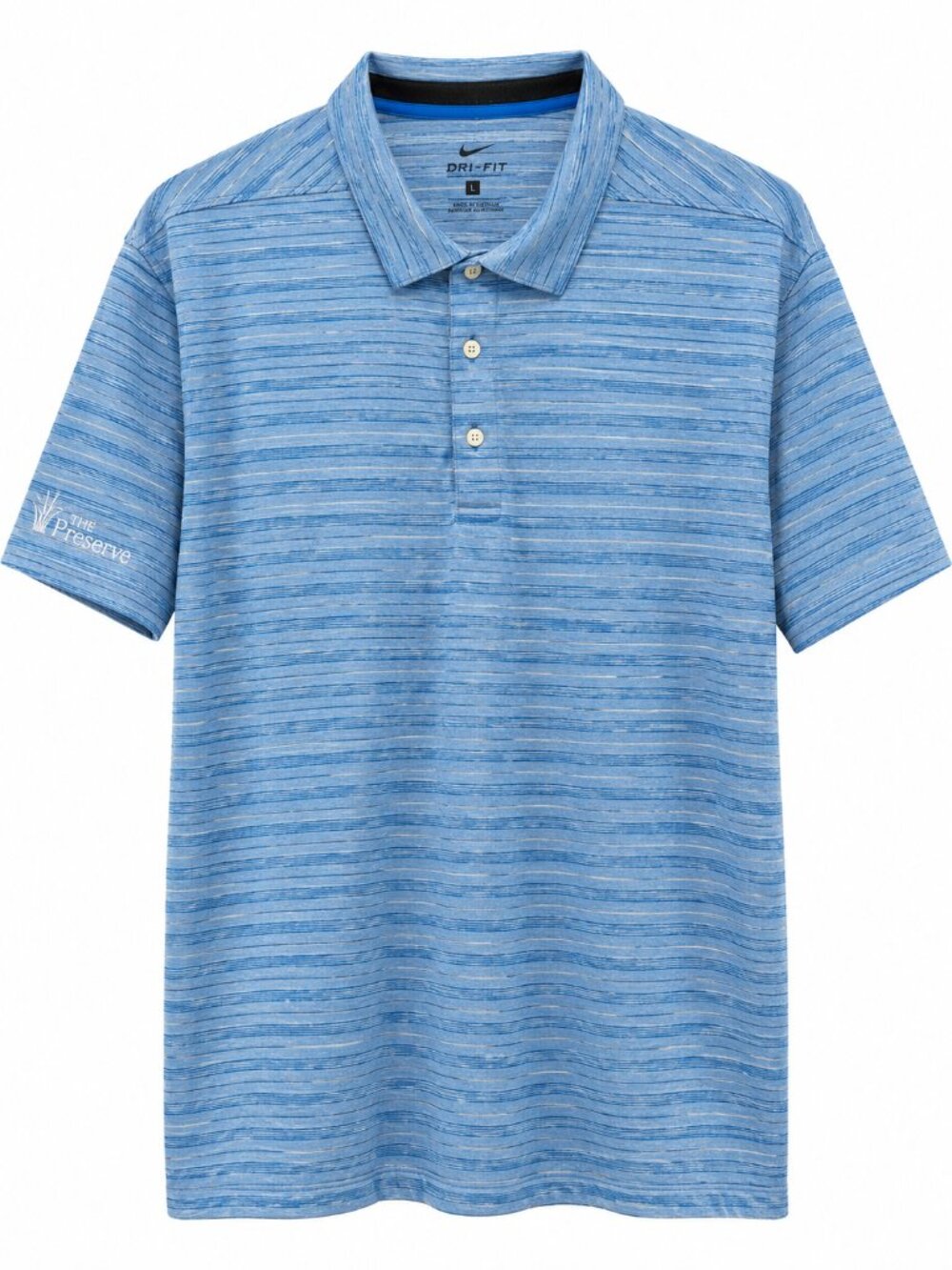 Nike Dri FIT Men’s Large Blue Golf Polo The Preserve Performance Shirt